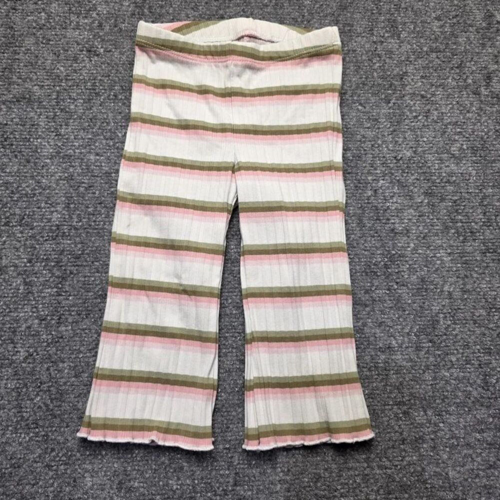 Cat & Jack Baby Girls Striped Ribbed Flare Pants Pink Green 18M